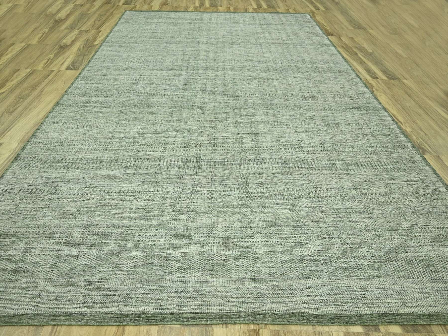 Green 11'10" x 14'9" Modern and Contemporary Hand knotted Wool Rug - Sku: O076692
