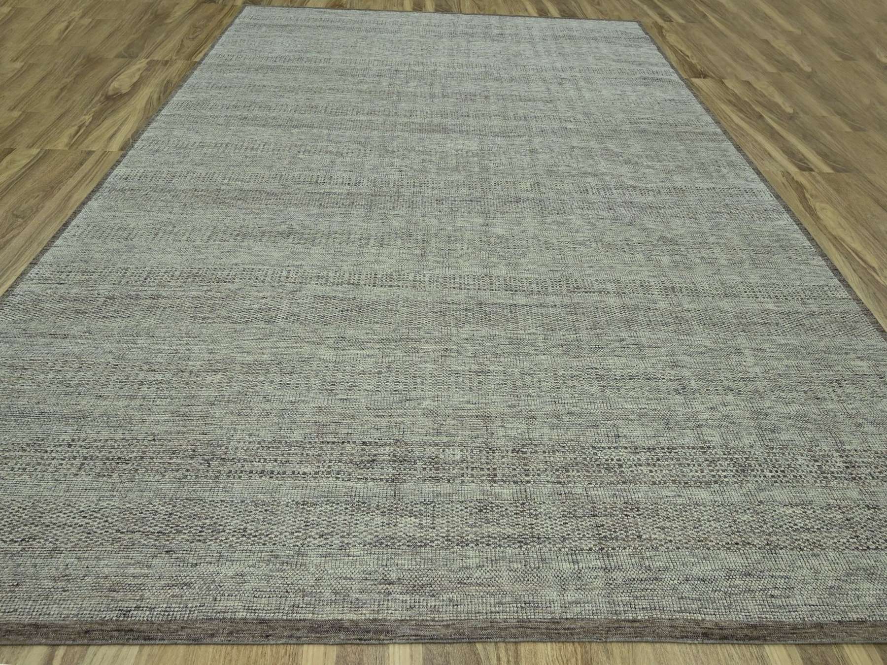 Brown 12'1" x 14'11" Modern and Contemporary Hand knotted Wool Rug - Sku: O076693