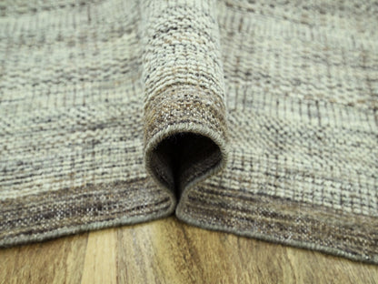 Brown 12'1" x 14'11" Modern and Contemporary Hand knotted Wool Rug - Sku: O076693