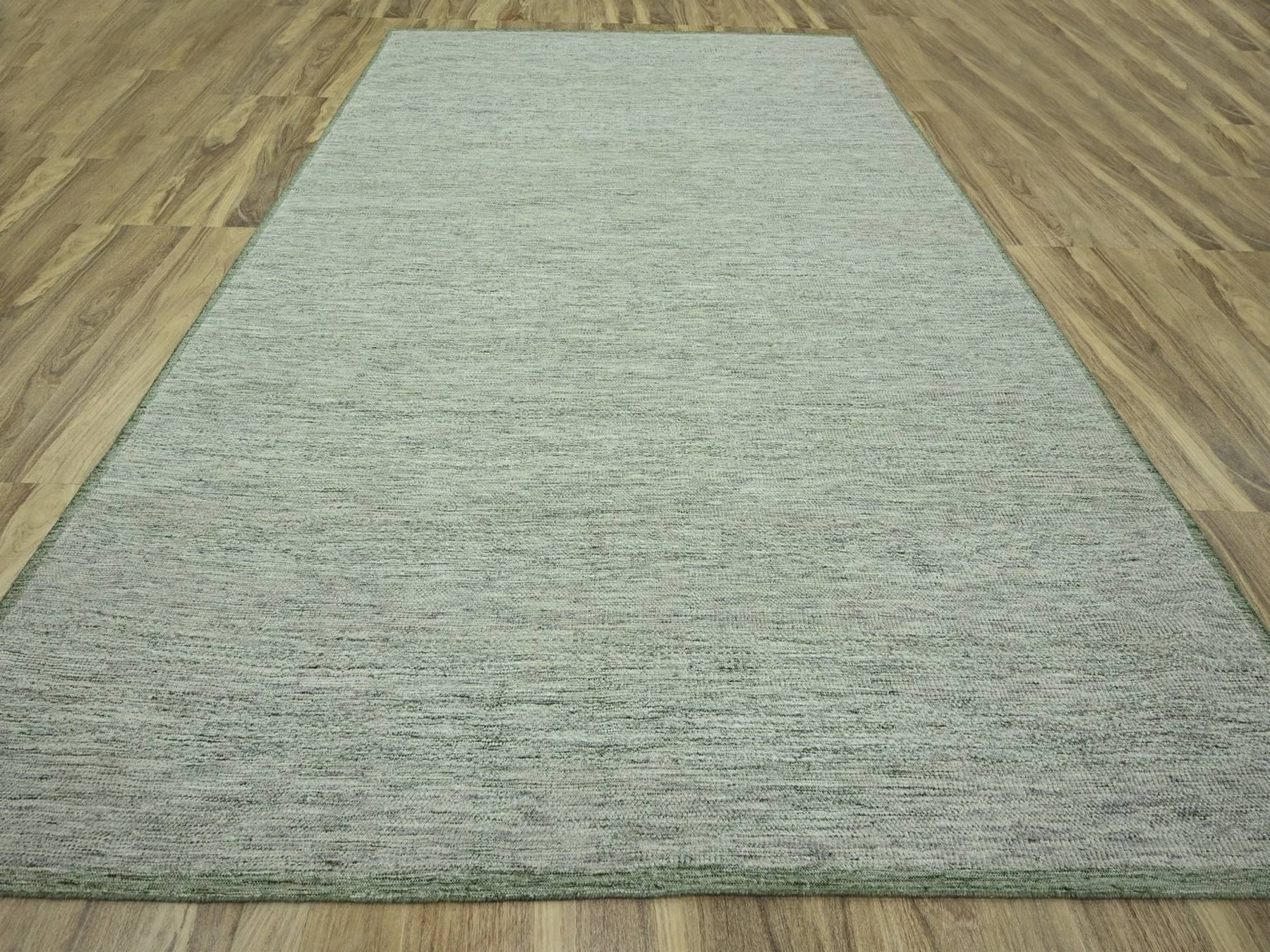 Green 9'10" x 14'0" Modern and Contemporary Hand knotted Wool Rug - Sku: O076694