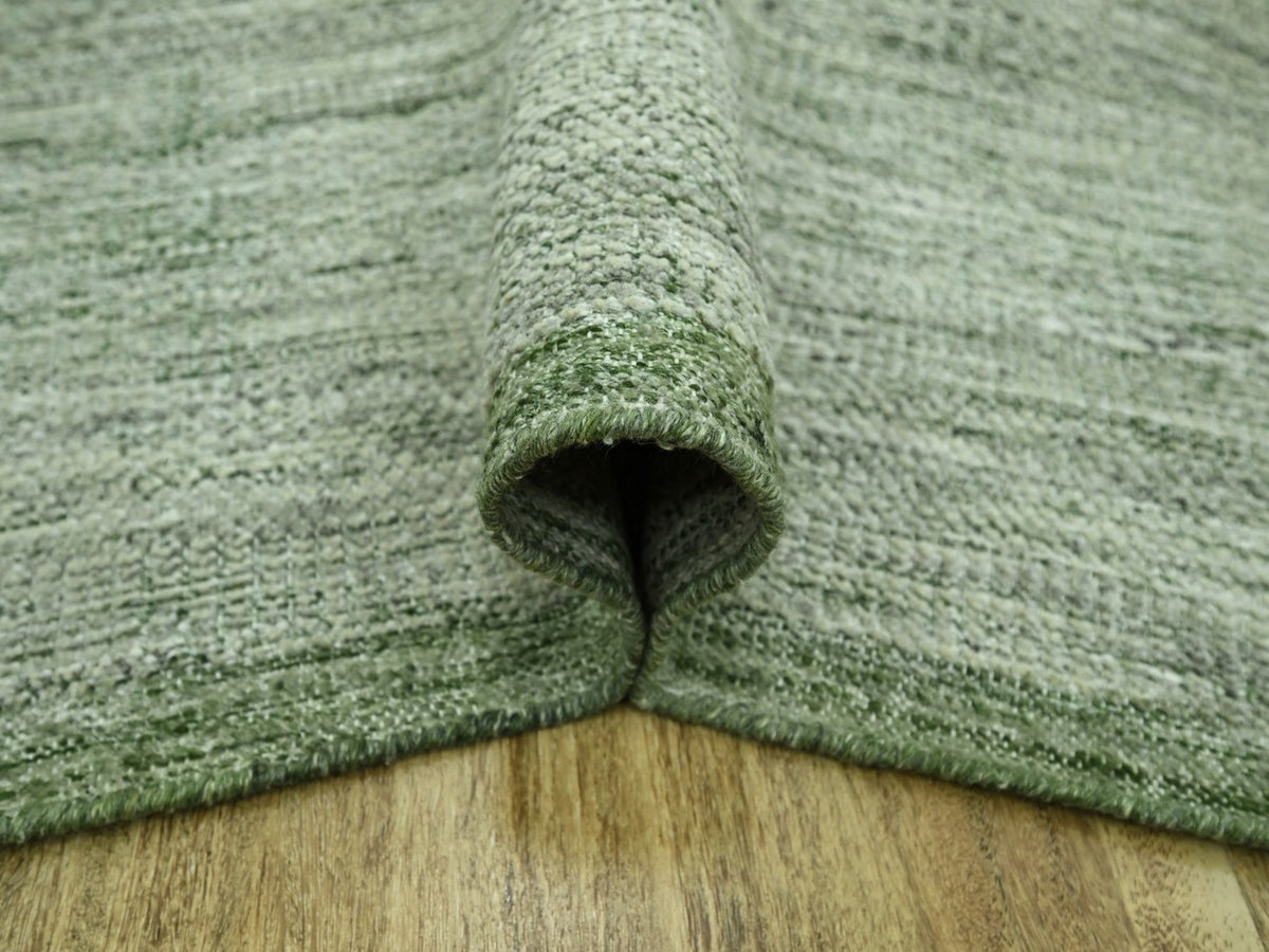 Modern / Contemporary hand-knotted wool rug in Green, 9'10" x 14' — SKU O076694 (view 5)