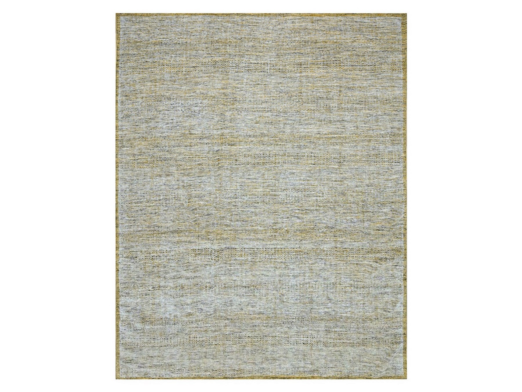 Modern / Contemporary hand-knotted wool rug in Yellow, 11'11" x 14'10" — SKU O076704