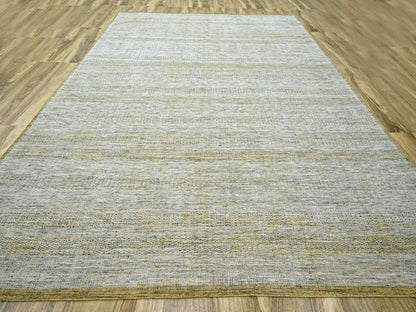 Modern / Contemporary hand-knotted wool rug in Yellow, 11'11" x 14'10" — SKU O076704 (view 2)
