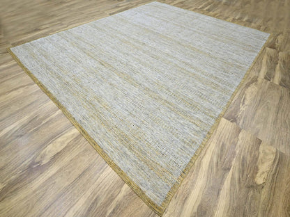 Modern / Contemporary hand-knotted wool rug in Yellow, 11'11" x 14'10" — SKU O076704 (view 3)