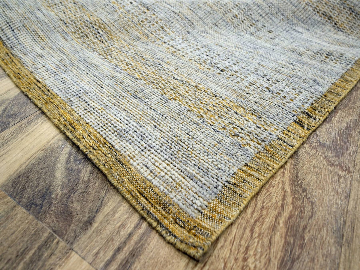 Modern / Contemporary hand-knotted wool rug in Yellow, 11'11" x 14'10" — SKU O076704 (view 6)