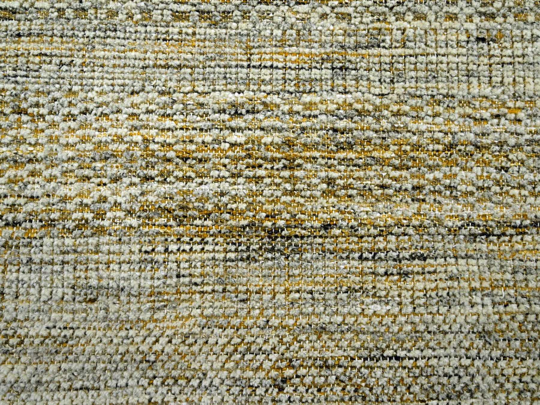 Modern / Contemporary hand-knotted wool rug in Yellow, 11'11" x 14'10" — SKU O076704 (view 8)