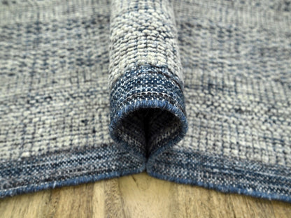 Blue 8'10" x 12'1" Modern and Contemporary Hand knotted Wool Rug - Sku: O076707
