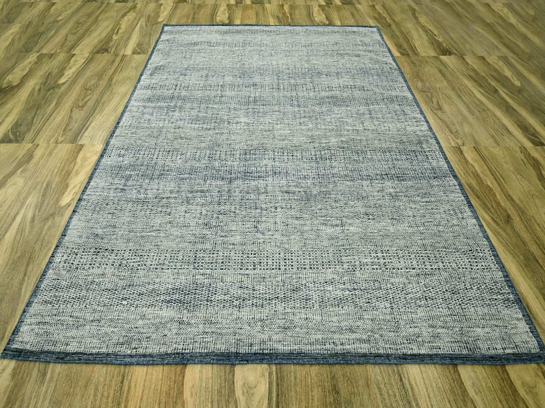 Blue 8'2" x 10'0" Modern and Contemporary Hand knotted Wool Rug - Sku: O076710