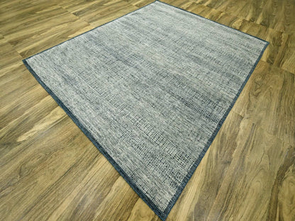 Blue 8'2" x 10'0" Modern and Contemporary Hand knotted Wool Rug - Sku: O076710
