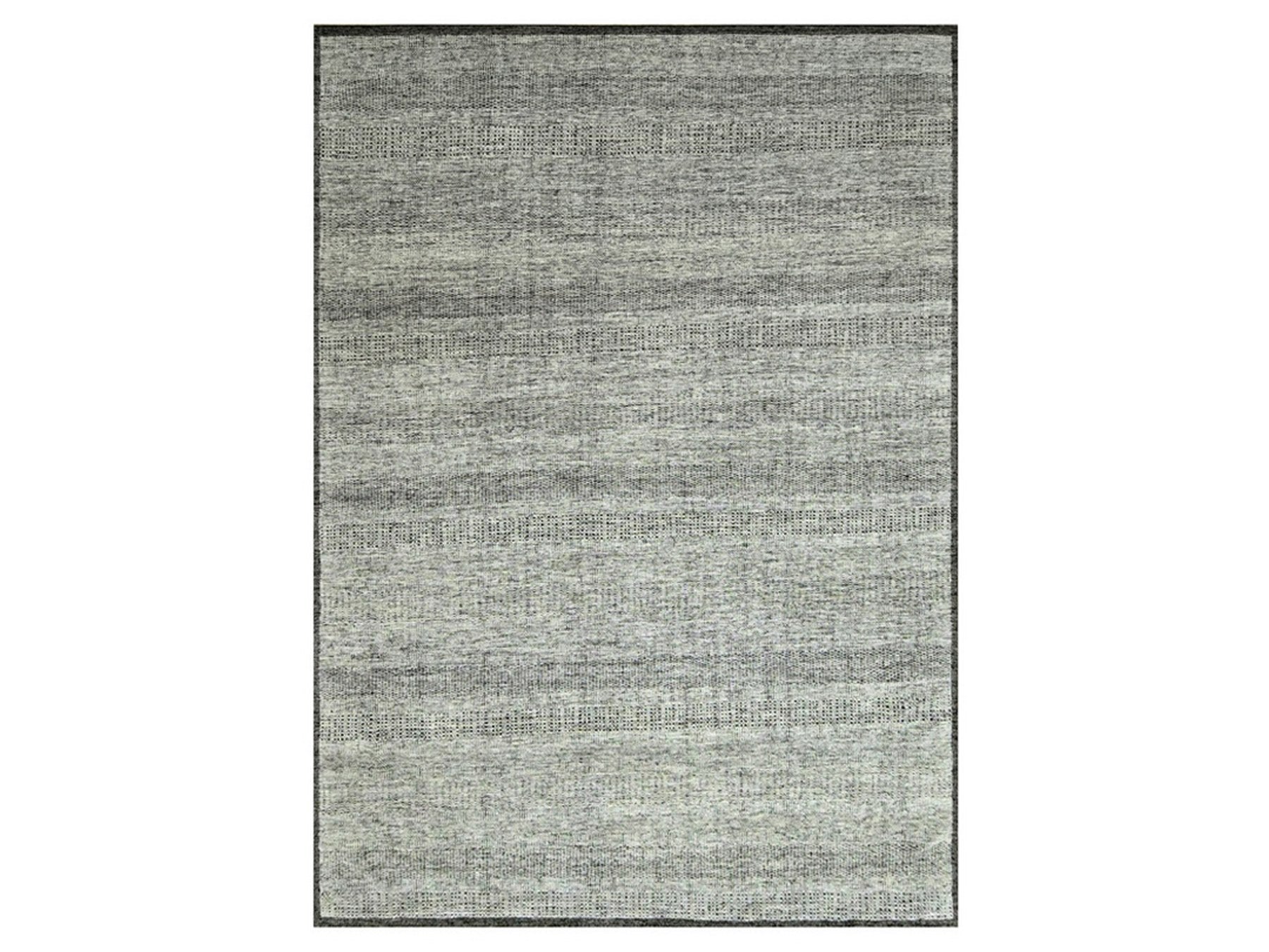 Black 10'0" x 13'11" Modern and Contemporary Hand knotted Wool Rug - Sku: O076713