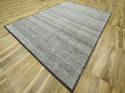 Black 10'0" x 13'11" Modern and Contemporary Hand knotted Wool Rug - Sku: O076713