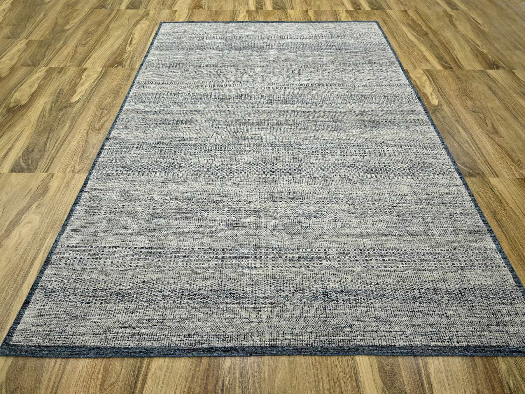 Blue 8'2" x 10'0" Modern and Contemporary Hand knotted Wool Rug - Sku: O076716