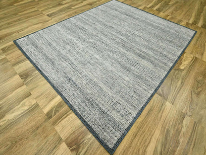 Blue 8'2" x 10'0" Modern and Contemporary Hand knotted Wool Rug - Sku: O076716