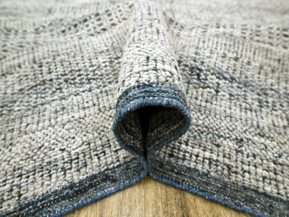 Blue 8'2" x 10'0" Modern and Contemporary Hand knotted Wool Rug - Sku: O076716