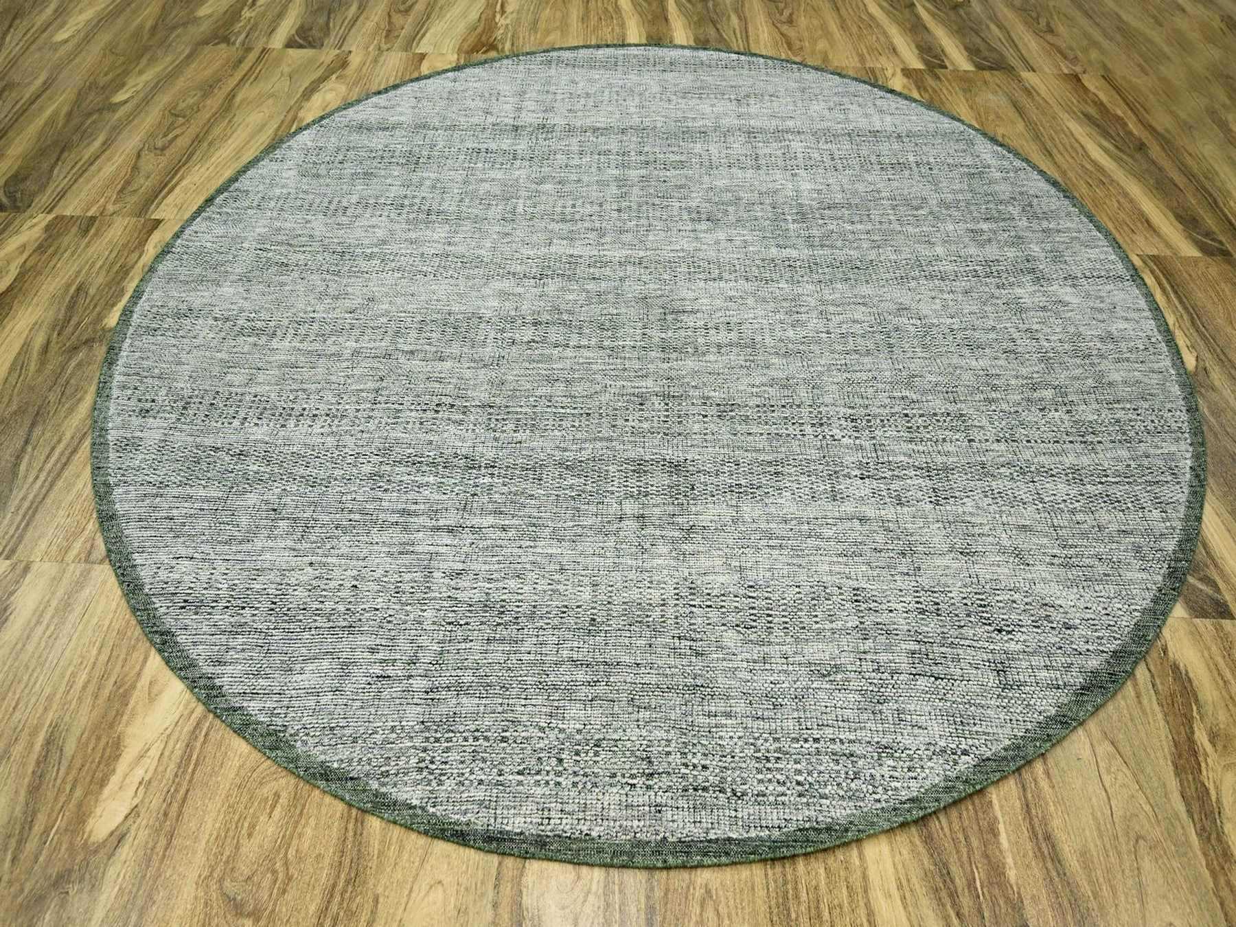 Green 9'10" x 9'11" Modern and Contemporary Hand knotted Wool Rug - Sku: O076719