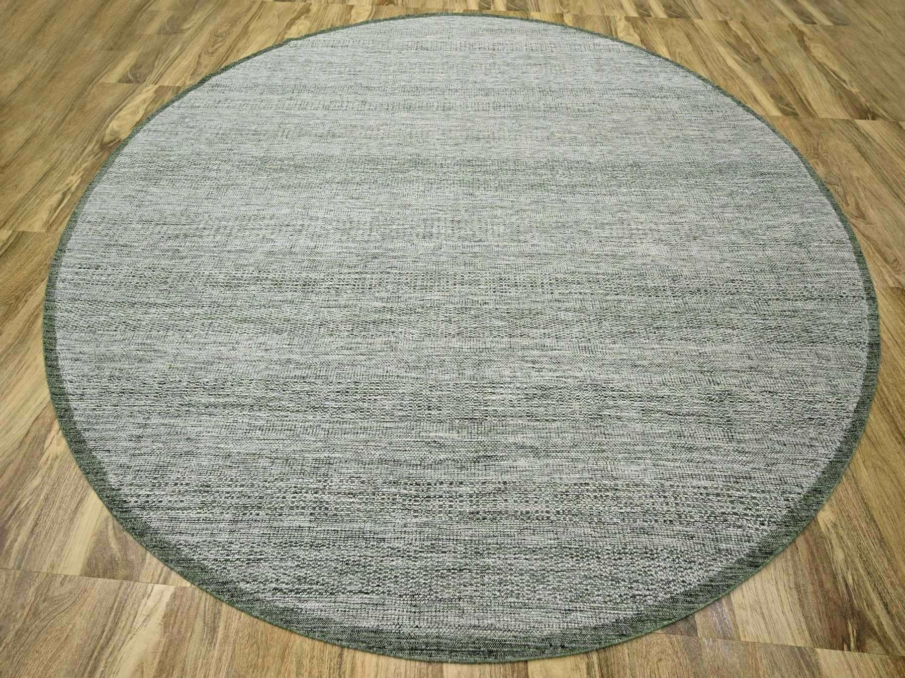 Green 11'10" x 11'11" Modern and Contemporary Hand knotted Wool Rug - Sku: O076720