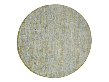 Modern / Contemporary hand-knotted wool rug in Yellow, 9'11" x 10' — SKU O076722