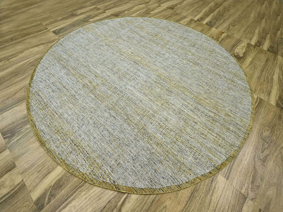 Modern / Contemporary hand-knotted wool rug in Yellow, 9'11" x 10' — SKU O076722 (view 3)