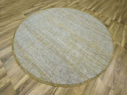 Modern / Contemporary hand-knotted wool rug in Yellow, 9'11" x 10' — SKU O076722 (view 3)