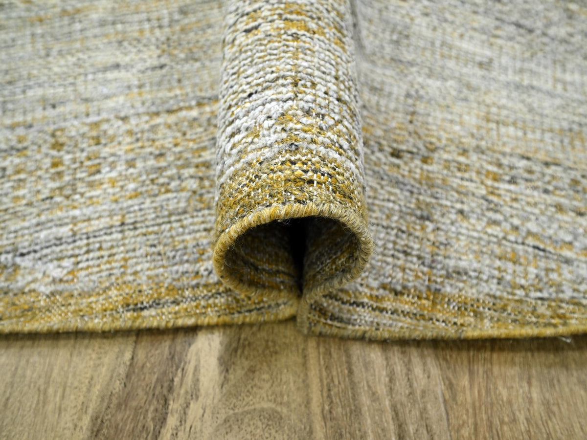 Modern / Contemporary hand-knotted wool rug in Yellow, 9'11" x 10' — SKU O076722 (view 5)