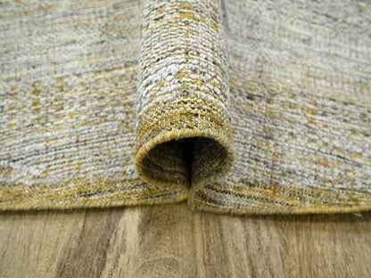 Modern / Contemporary hand-knotted wool rug in Yellow, 9'11" x 10' — SKU O076722 (view 5)