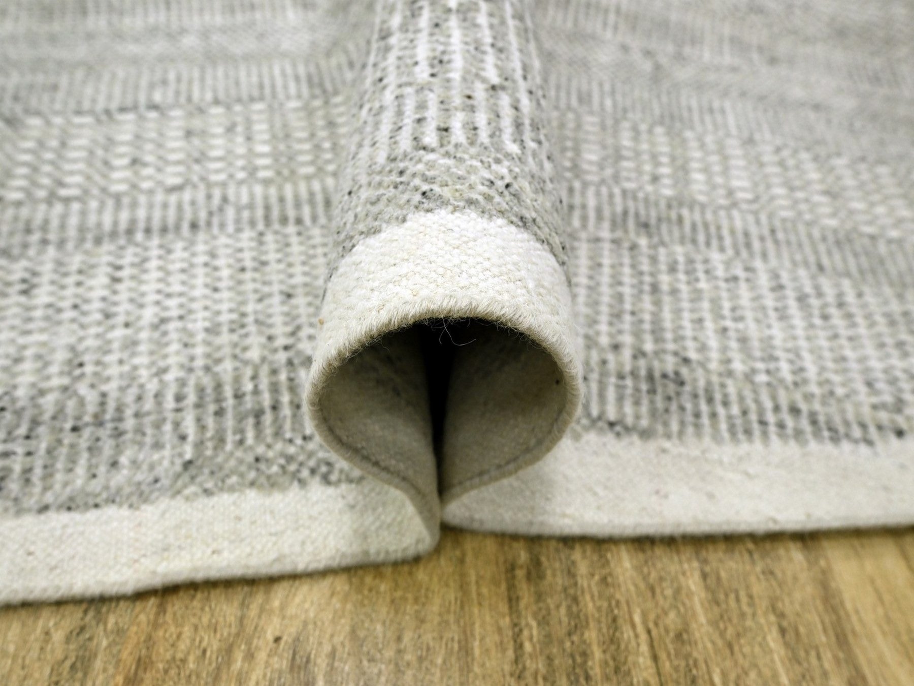 Modern / Contemporary hand-knotted wool rug in Gray, 12' x 12'1" — SKU O076727 (view 5)