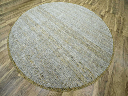 Modern / Contemporary hand-knotted wool rug in Yellow, 11'10" x 11'10" — SKU O076728 (view 3)