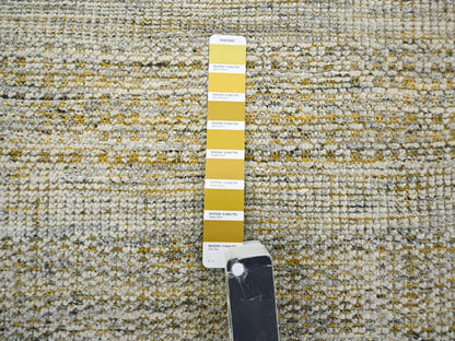 Modern / Contemporary hand-knotted wool rug in Yellow, 11'10" x 11'10" — SKU O076728 (view 7)