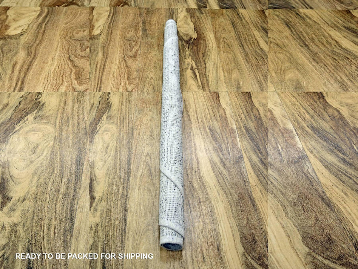 Modern / Contemporary hand-knotted wool rug in Gray, 6' x 6'1" — SKU O076729 (view 7)