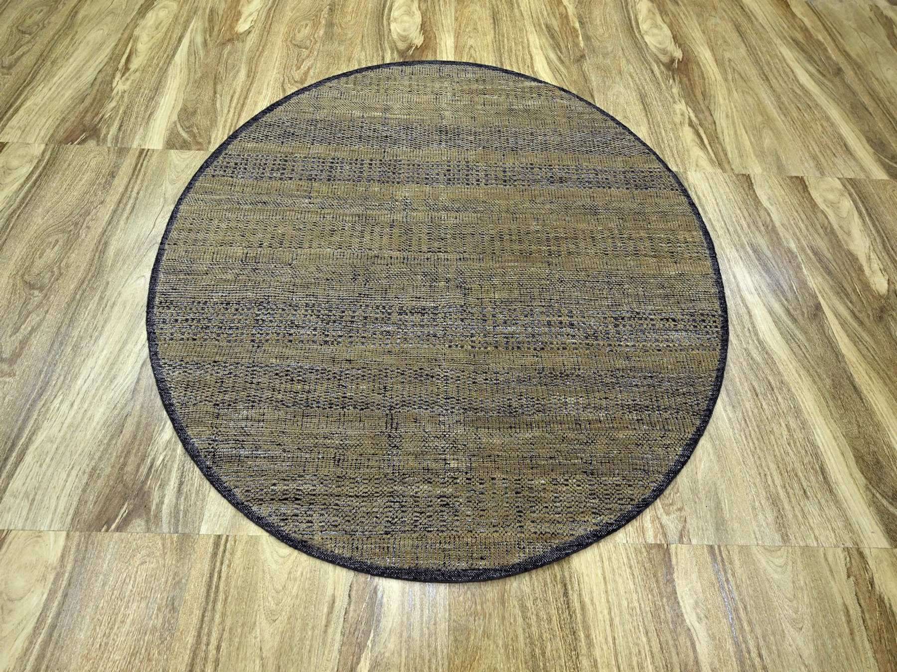 Brown 6'1" x 6'1" Modern and Contemporary Hand knotted Wool Rug - Sku: O076730
