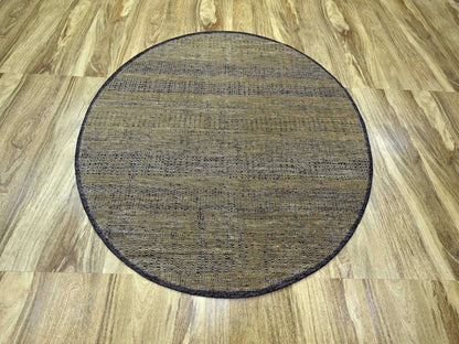 Brown 6'1" x 6'1" Modern and Contemporary Hand knotted Wool Rug - Sku: O076730