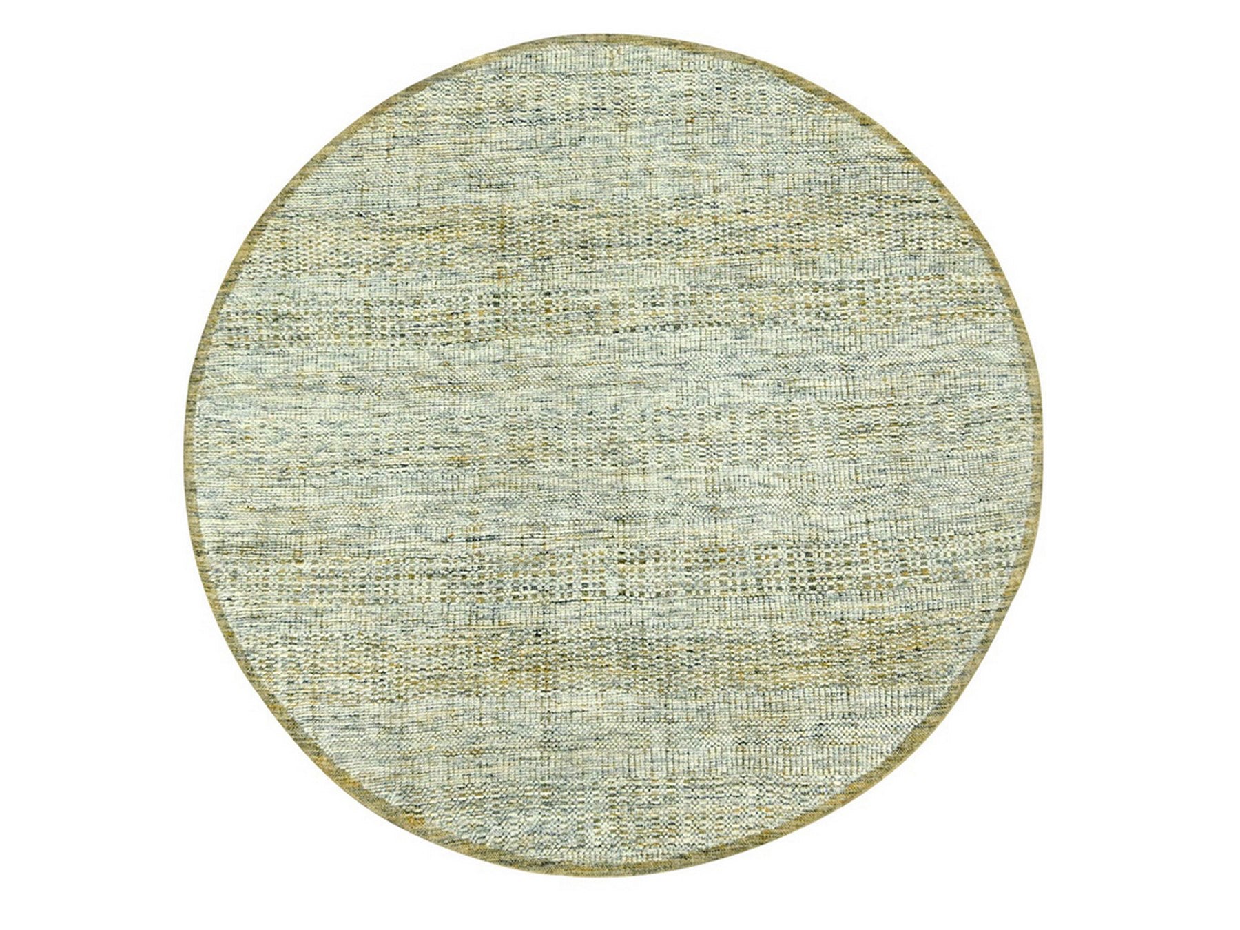 Modern / Contemporary hand-knotted wool rug in Yellow, 6' x 6' — SKU O076731