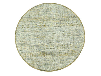 Modern / Contemporary hand-knotted wool rug in Yellow, 6' x 6' — SKU O076731