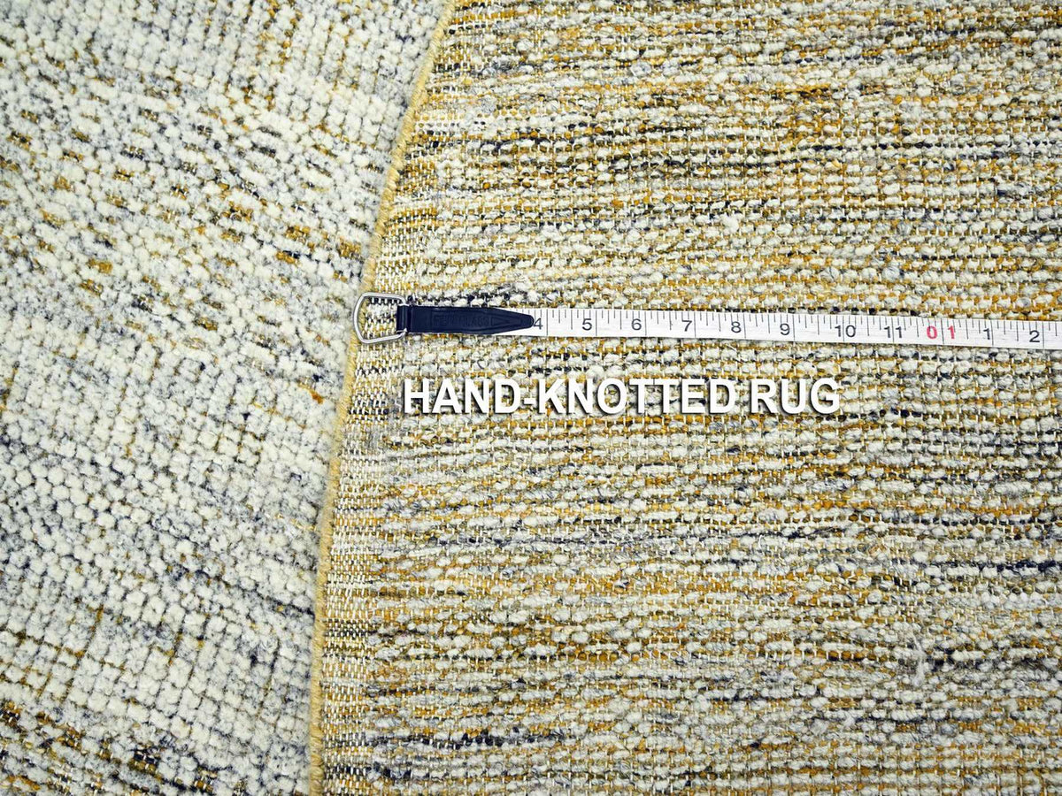 Modern / Contemporary hand-knotted wool rug in Yellow, 6' x 6' — SKU O076731 (view 6)