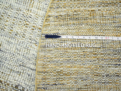 Modern / Contemporary hand-knotted wool rug in Yellow, 6' x 6' — SKU O076731 (view 6)