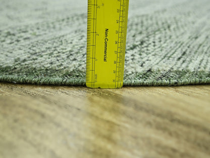 Green 5'11" x 6'0" Modern and Contemporary Hand knotted Wool Rug - Sku: O076732