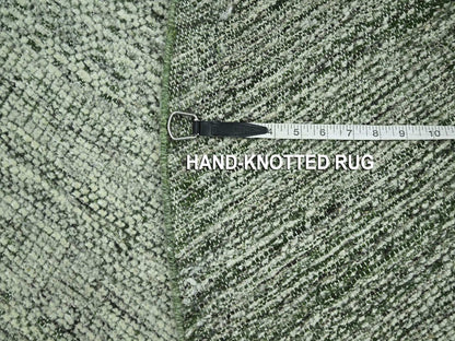 Green 5'11" x 6'0" Modern and Contemporary Hand knotted Wool Rug - Sku: O076732