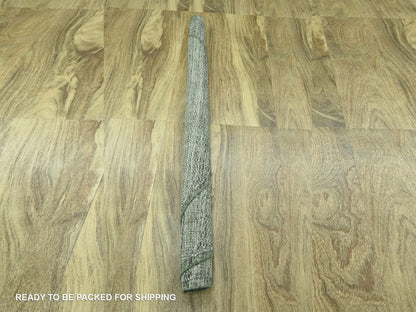 Green 5'11" x 6'0" Modern and Contemporary Hand knotted Wool Rug - Sku: O076732