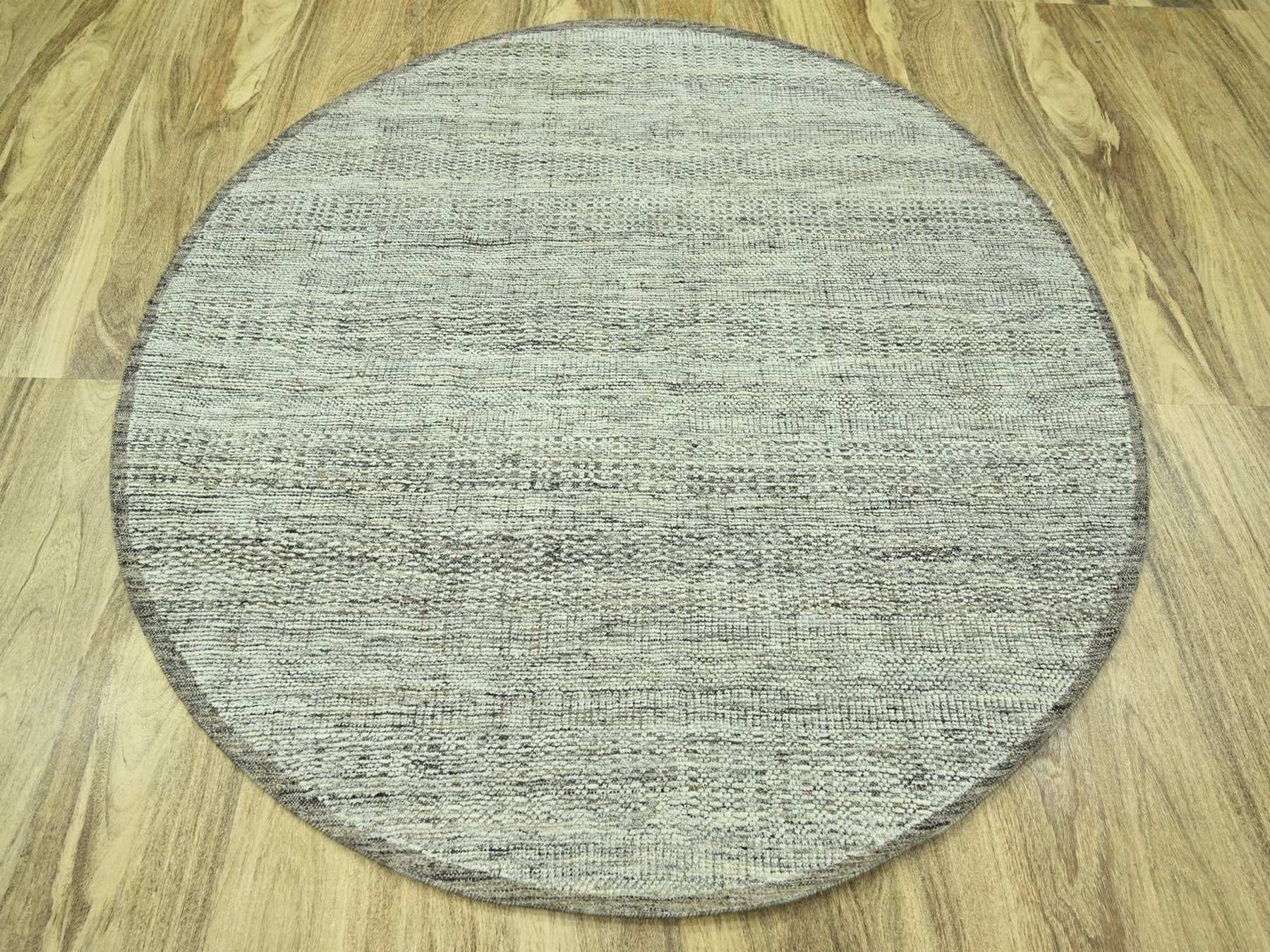 Brown 6'0" x 6'1" Modern and Contemporary Hand knotted Wool Rug - Sku: O076733