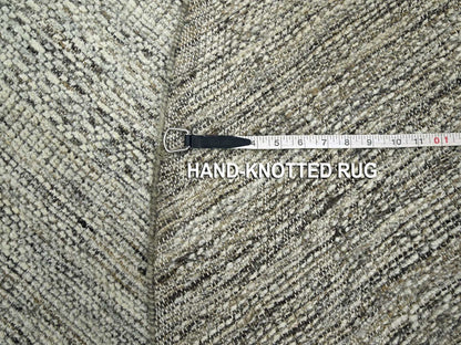 Brown 6'0" x 6'1" Modern and Contemporary Hand knotted Wool Rug - Sku: O076733