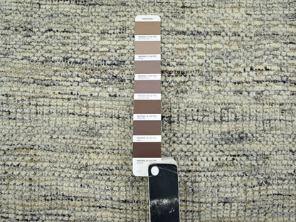 Brown 6'1" x 8'11" Modern and Contemporary Hand knotted Wool Rug - Sku: O076734