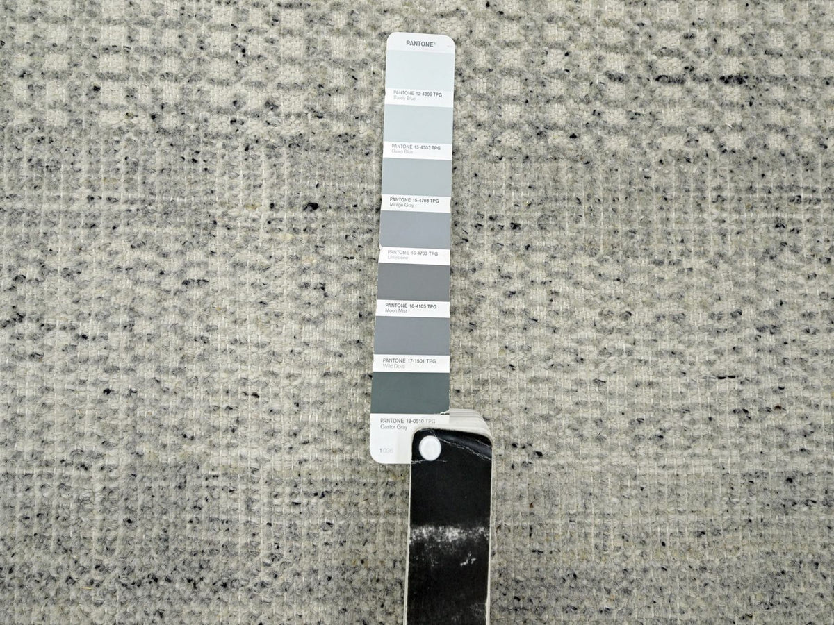 Modern / Contemporary hand-knotted wool rug in Gray, 6'1" x 9' — SKU O076736 (view 7)