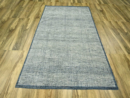 Blue 6'0" x 9'1" Modern and Contemporary Hand knotted Wool Rug - Sku: O076737