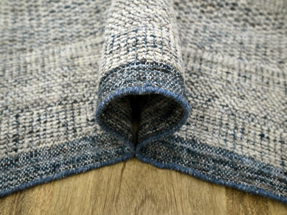 Blue 6'0" x 9'1" Modern and Contemporary Hand knotted Wool Rug - Sku: O076737