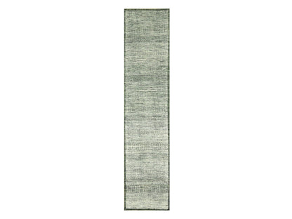 Green 2'6" x 11'10" Modern and Contemporary Hand knotted Wool Rug - Sku: O076740