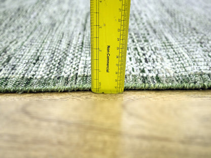 Green 2'6" x 11'10" Modern and Contemporary Hand knotted Wool Rug - Sku: O076740