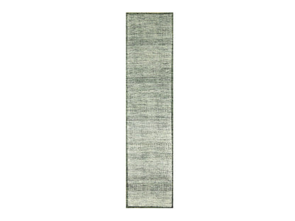 Green 2'6" x 10'0" Modern and Contemporary Hand knotted Wool Rug - Sku: O076741
