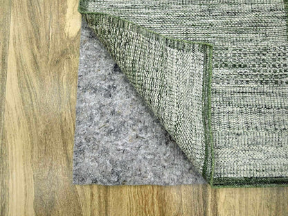 Green 2'6" x 10'0" Modern and Contemporary Hand knotted Wool Rug - Sku: O076741