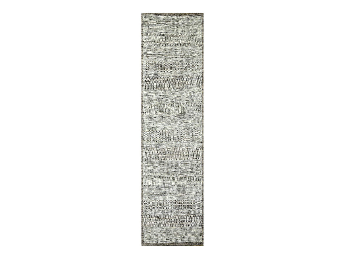 Modern / Contemporary hand-knotted wool runner in Brown, 2'8" x 7'10", SKU O076746