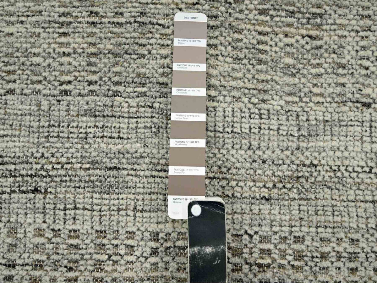 Modern / Contemporary hand-knotted wool runner in Brown, 2'8" x 7'10", SKU O076746 (view 4)